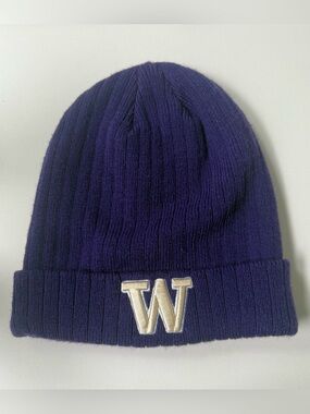 UW Embroidered Purple Beanie Hat